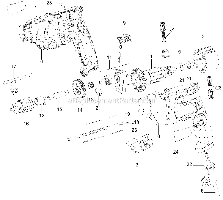 Black and Decker KR508-B3 (Type 1) Drill Power Tool Page A Diagram
